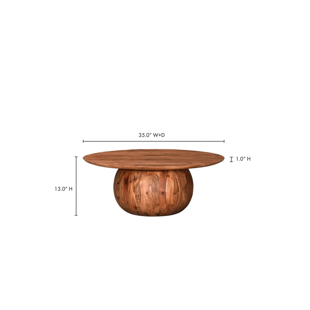 Acacia round coffee table
