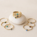Brass Gemstone Stacking Rings