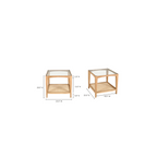 Glass top rattan side table