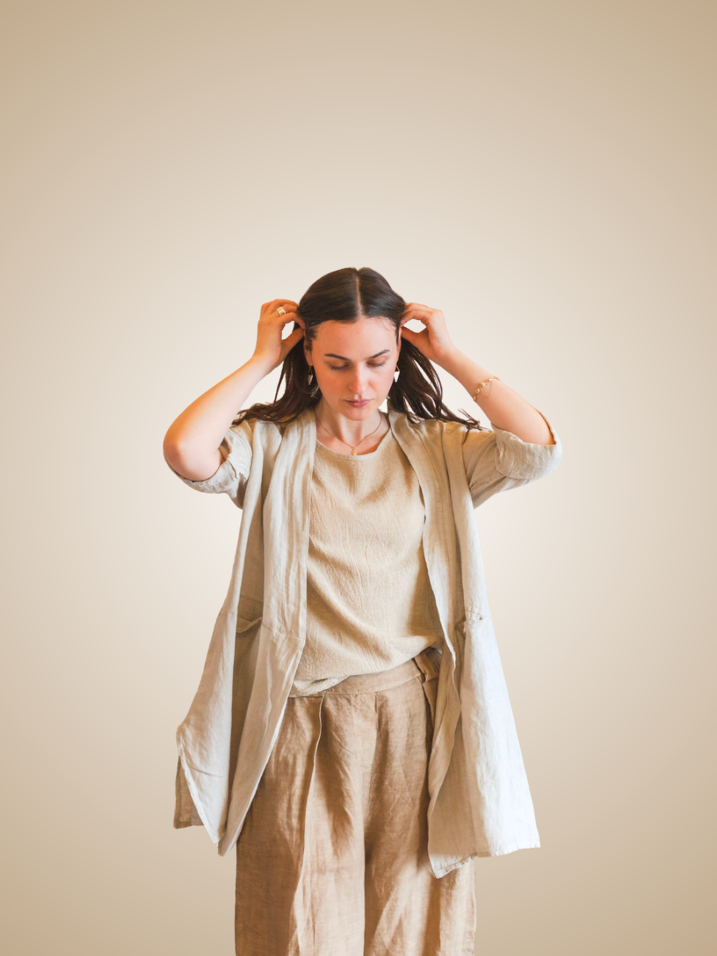 Linen Mid Length Jacket