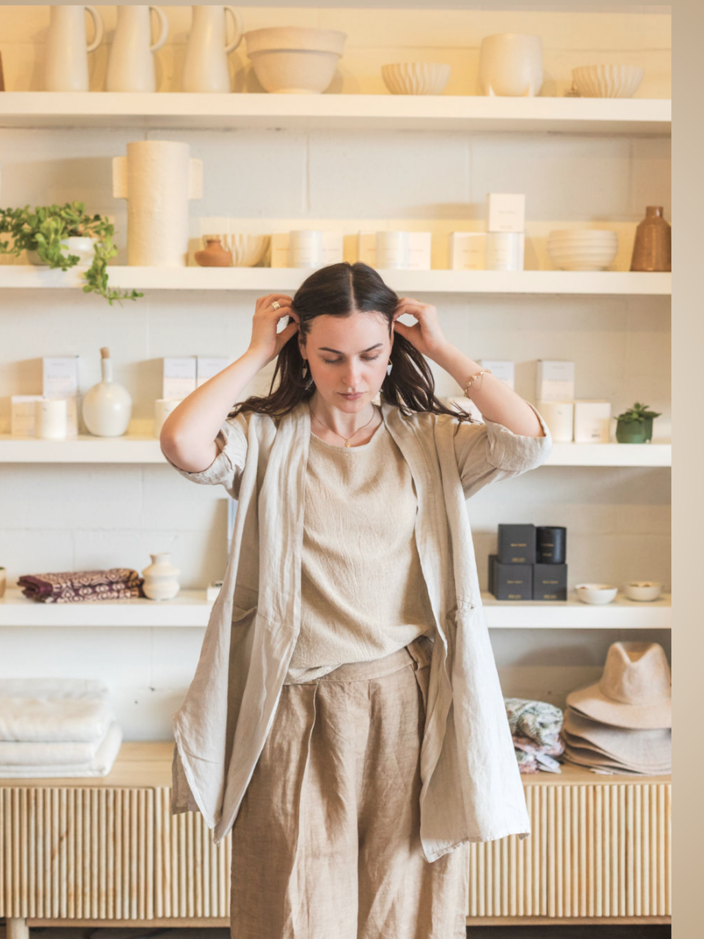 Linen Mid Length Jacket