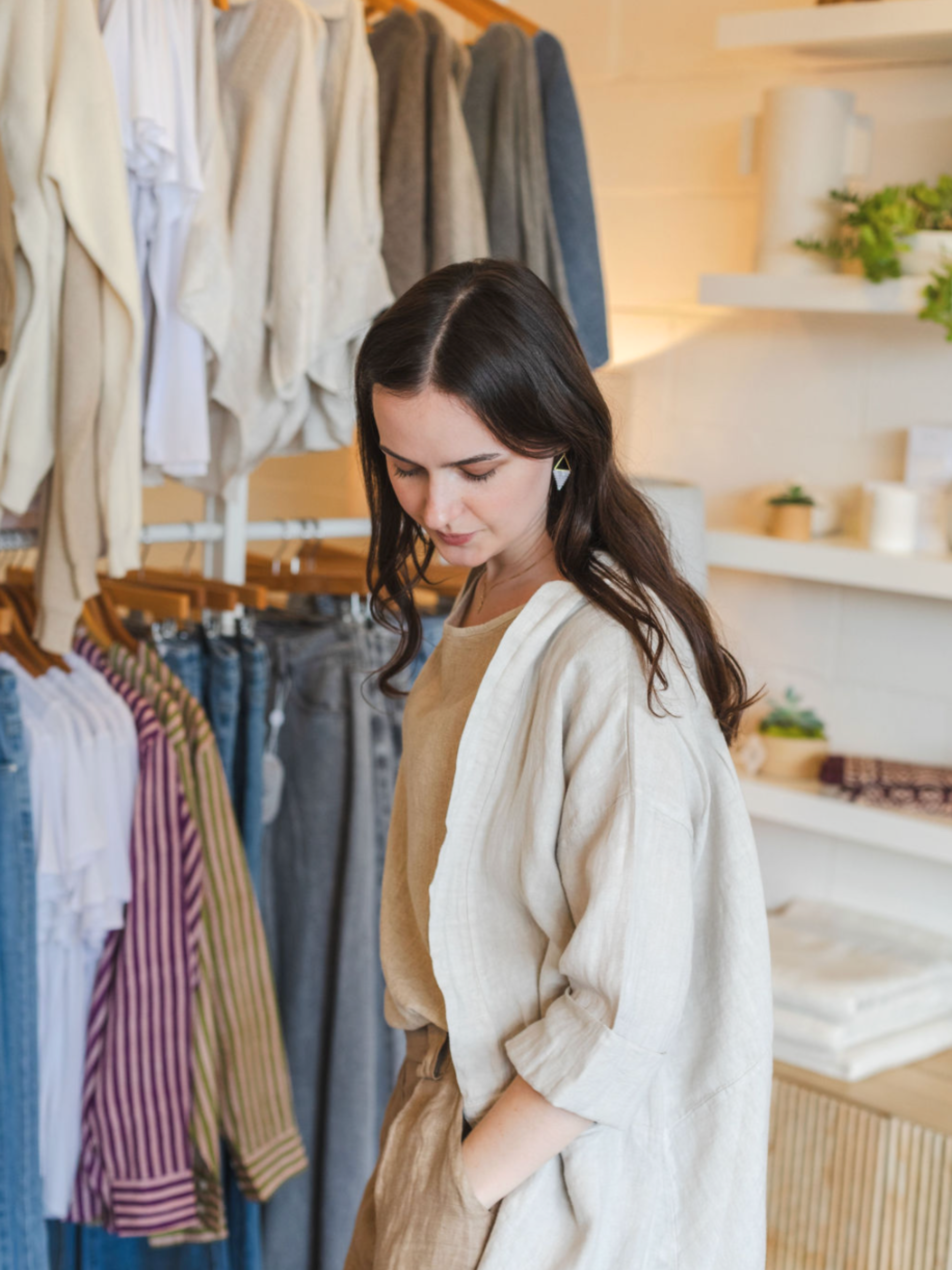 Linen Mid Length Jacket
