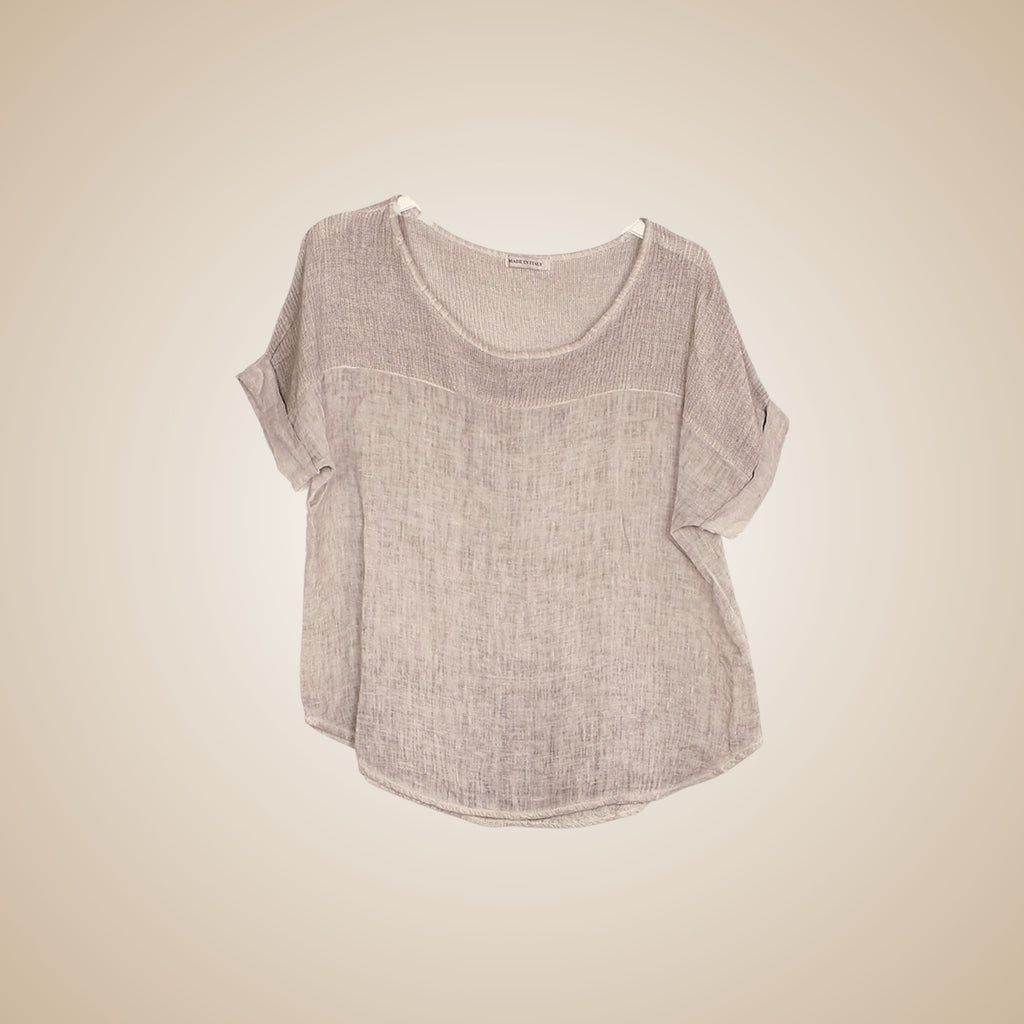 Linen Knit Segment Tee