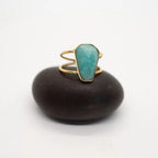 Amazonite Brass Ring