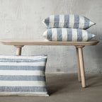 Wide Striped Blue Horizon Pillow