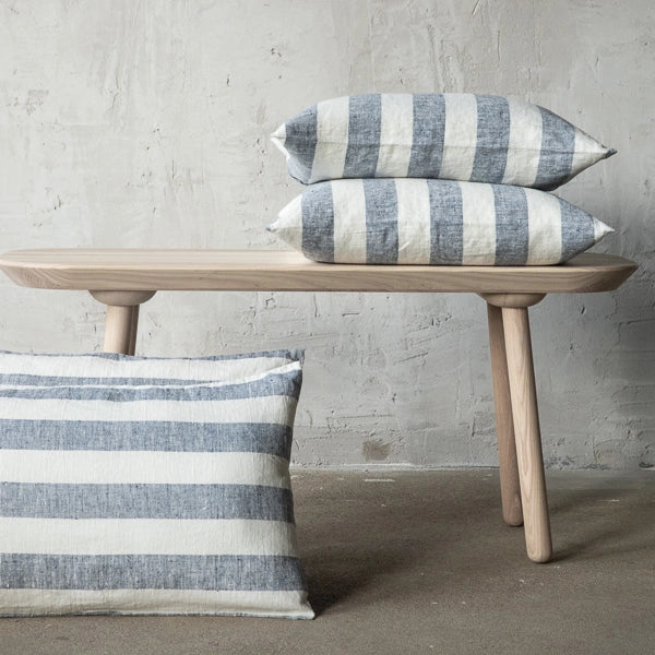 Wide Striped Blue Horizon Pillow