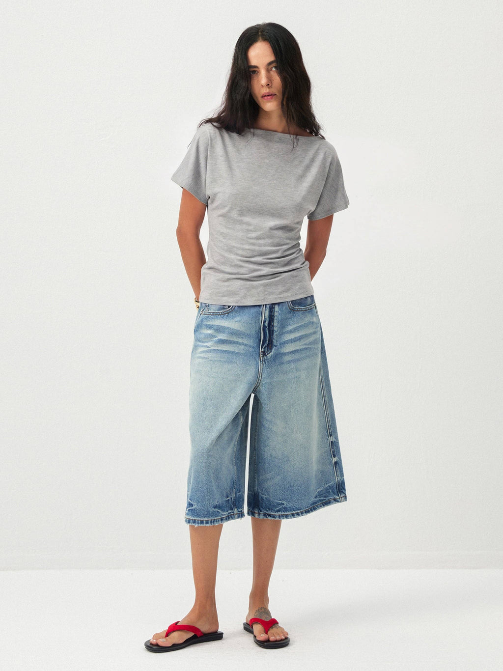 Bamboo Lyocell Off-Shoulder Top