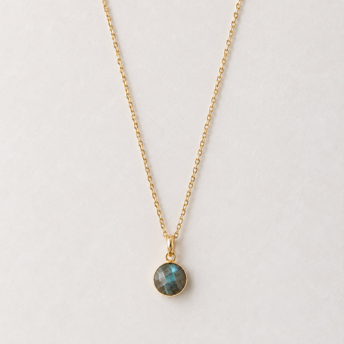 Brass Labradorite Pendant Necklace