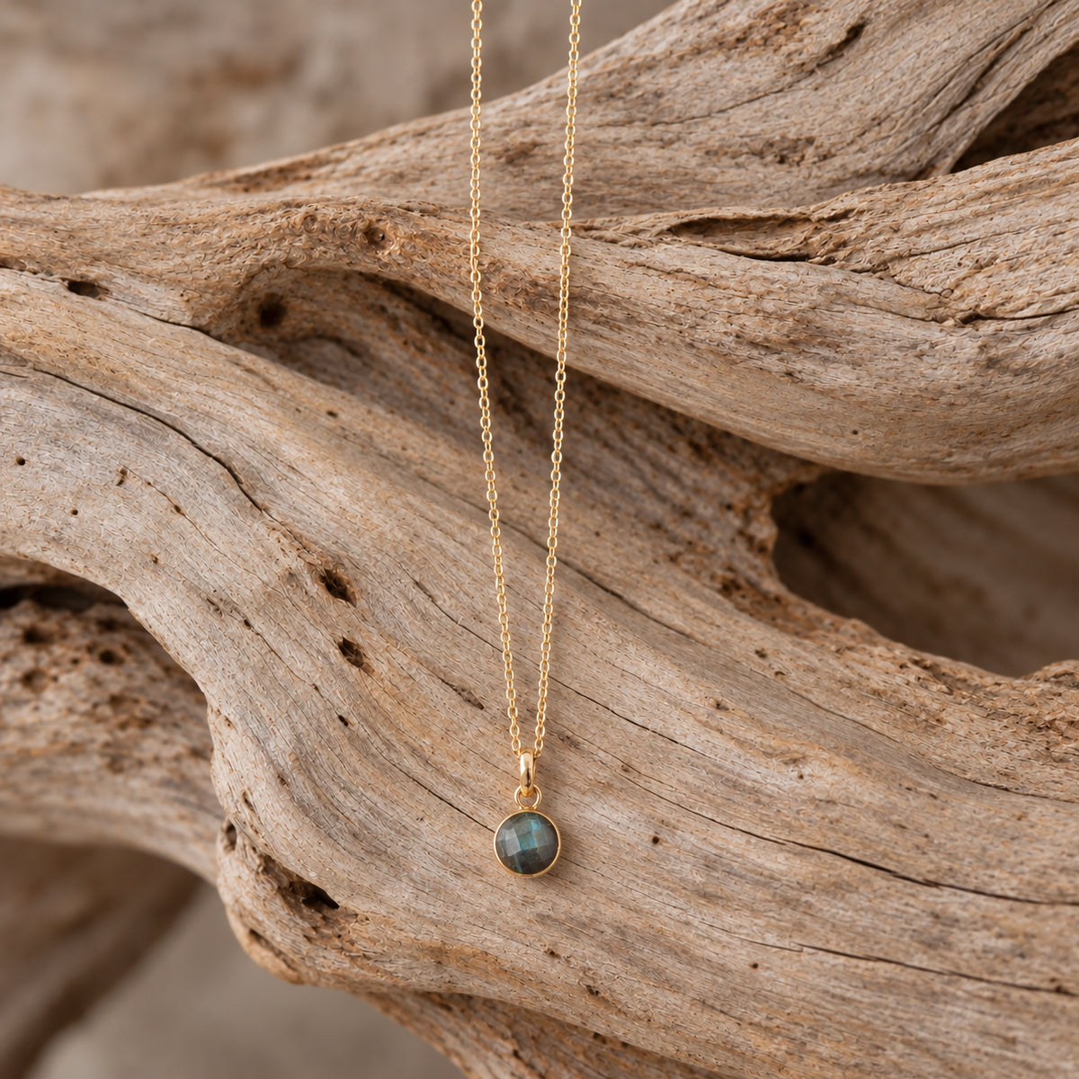 Brass Labradorite Pendant Necklace