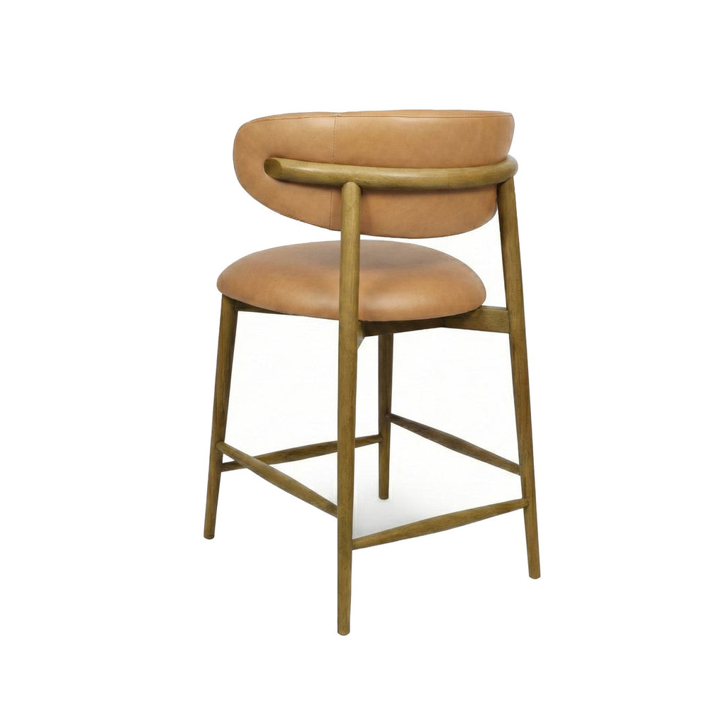 leather counter stools- deep tan