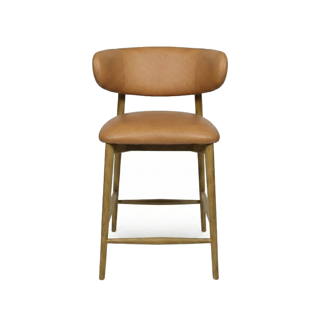 leather counter stools- deep tan
