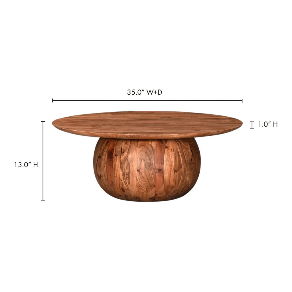 Round acacia table