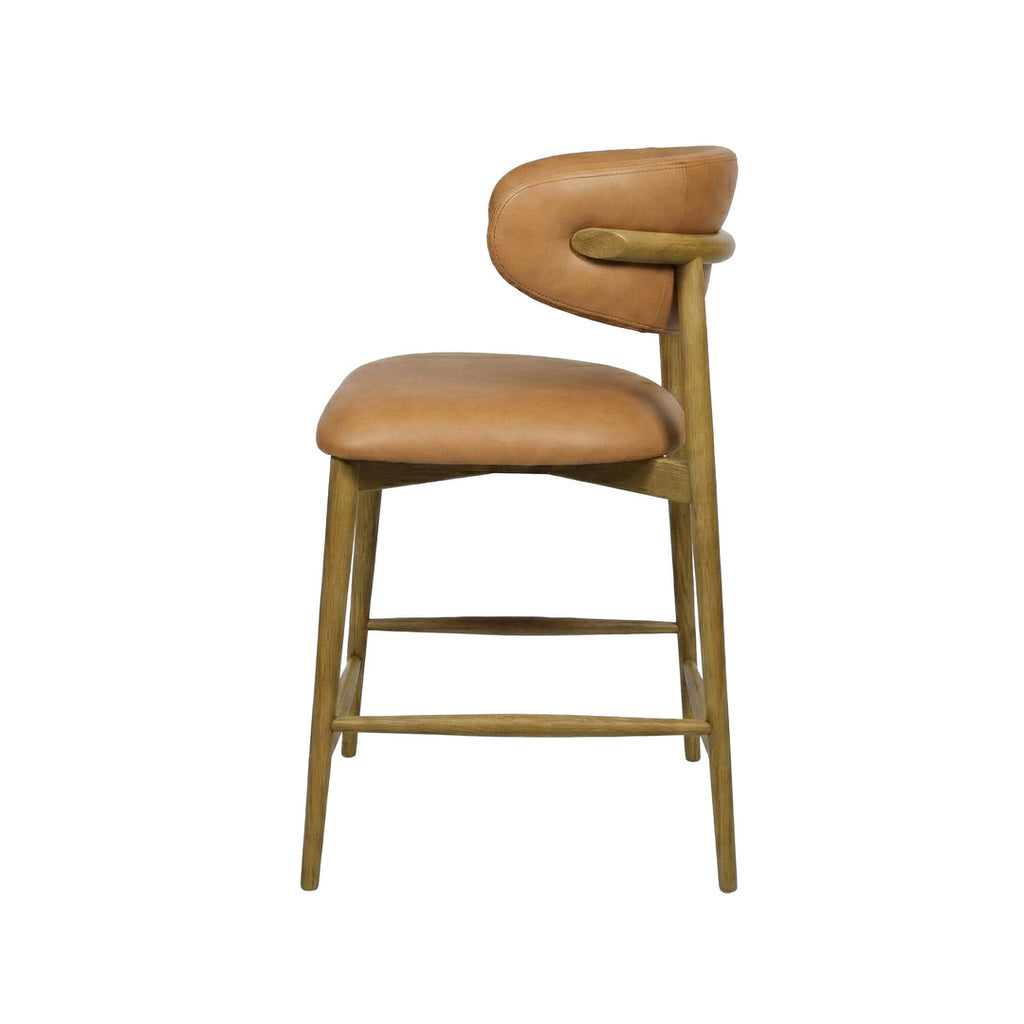 leather counter stools- deep tan