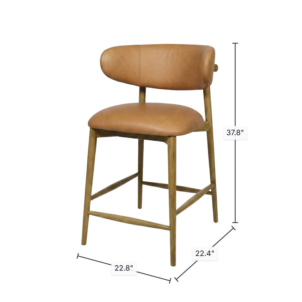 leather counter stools- deep tan