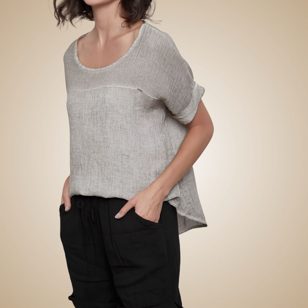 Linen Knit Segment Tee