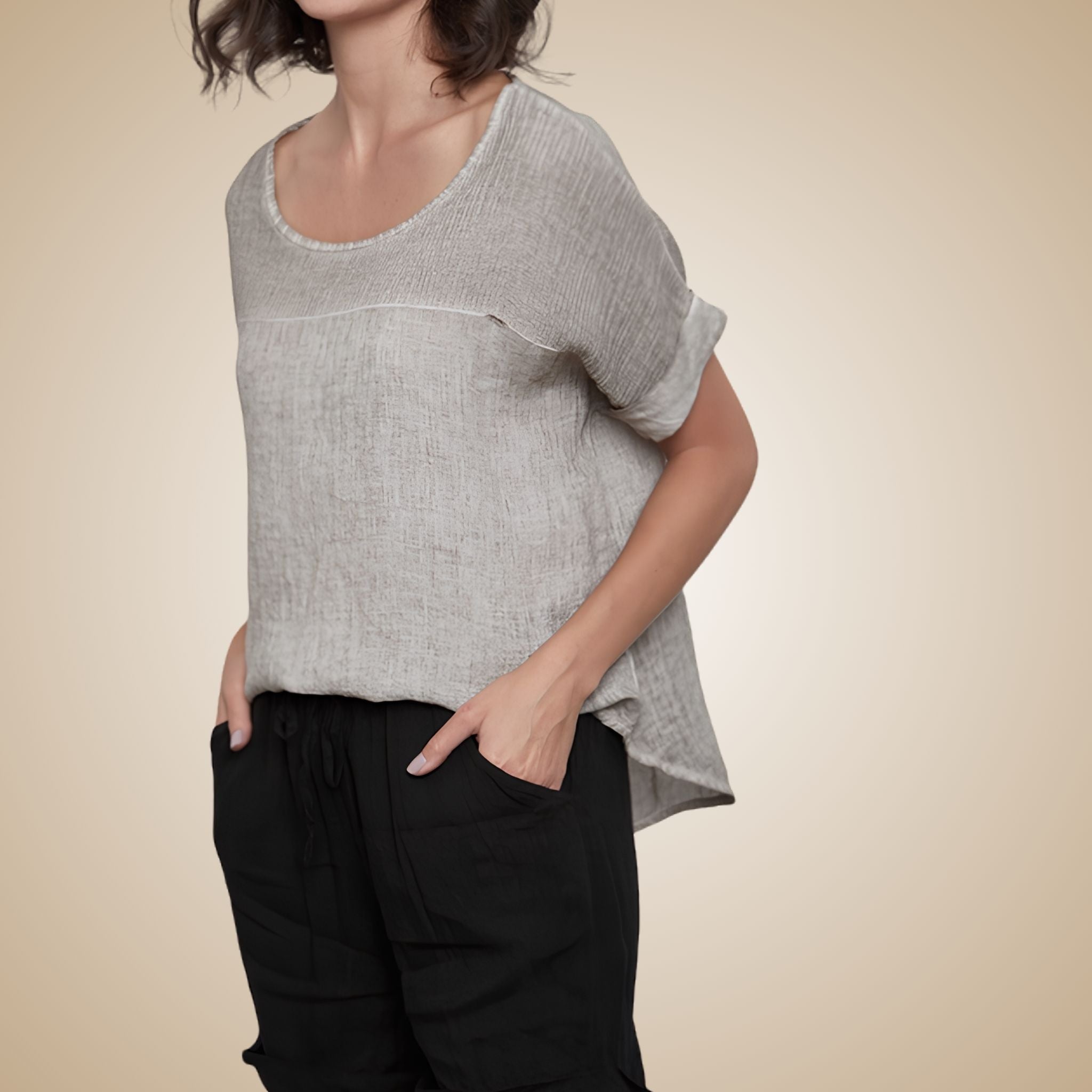 Linen Knit Segment Tee