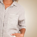 Linen Crop Pocket Blouse