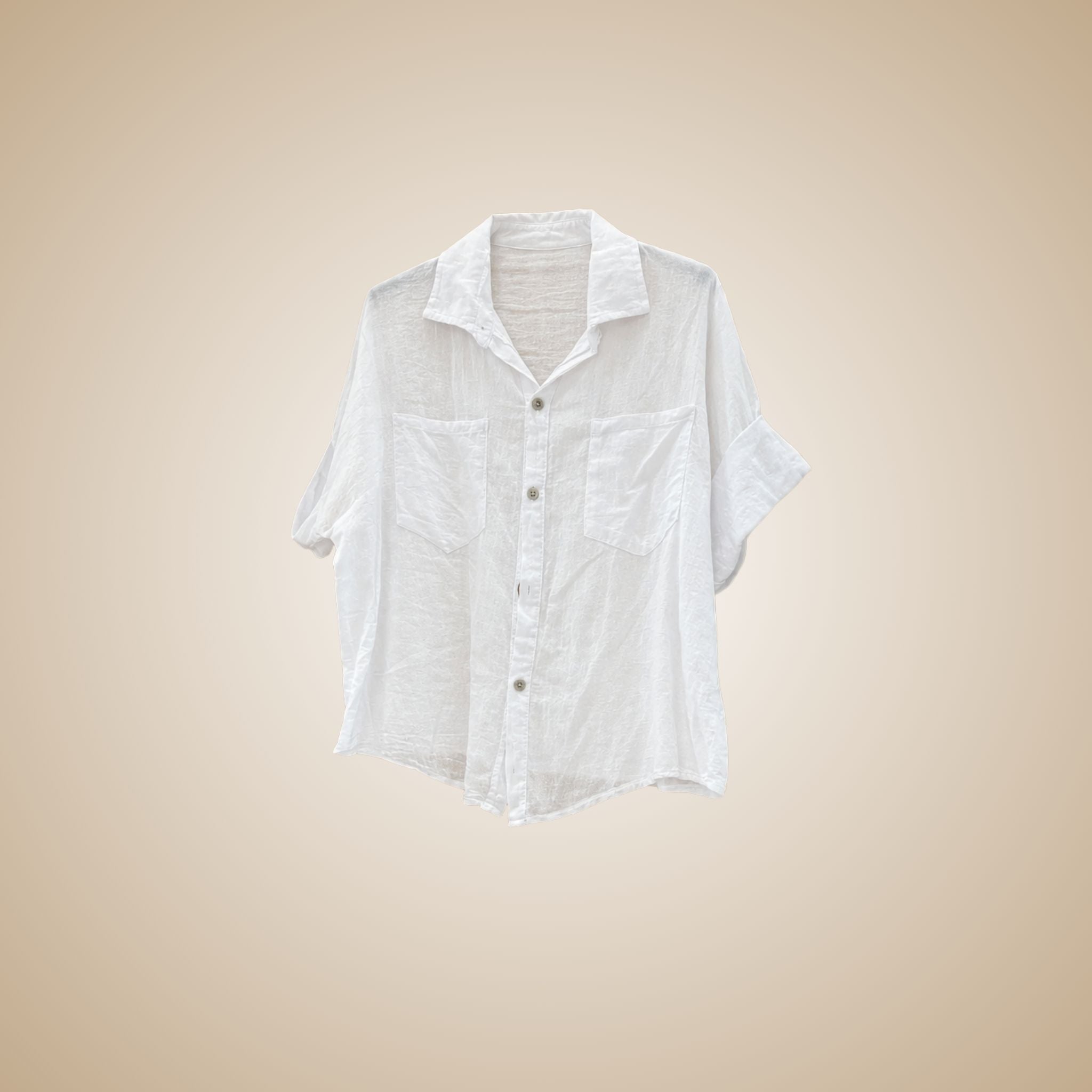 Cotton Guaze 2 Pocket Box Blouse