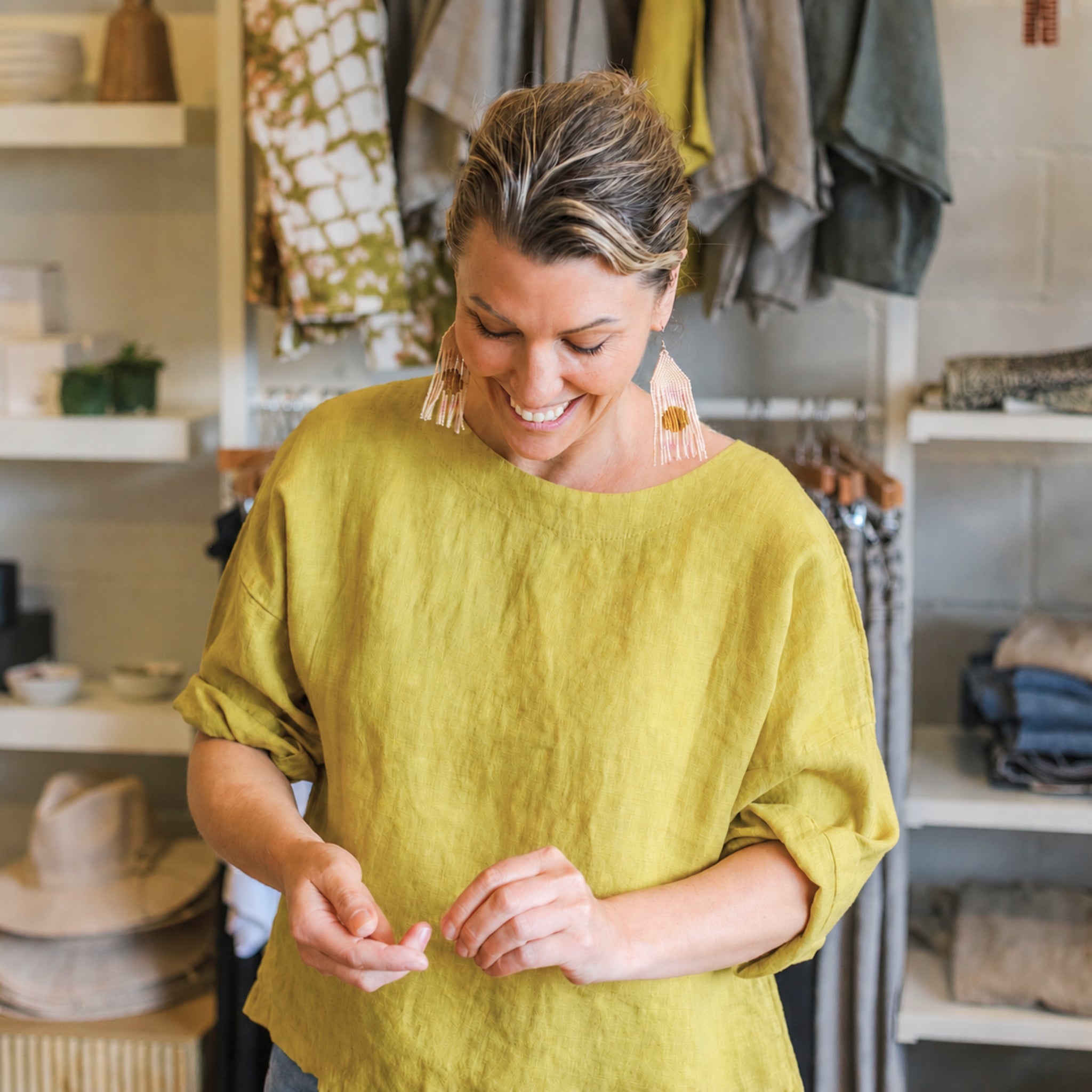 Linen Box Blouse